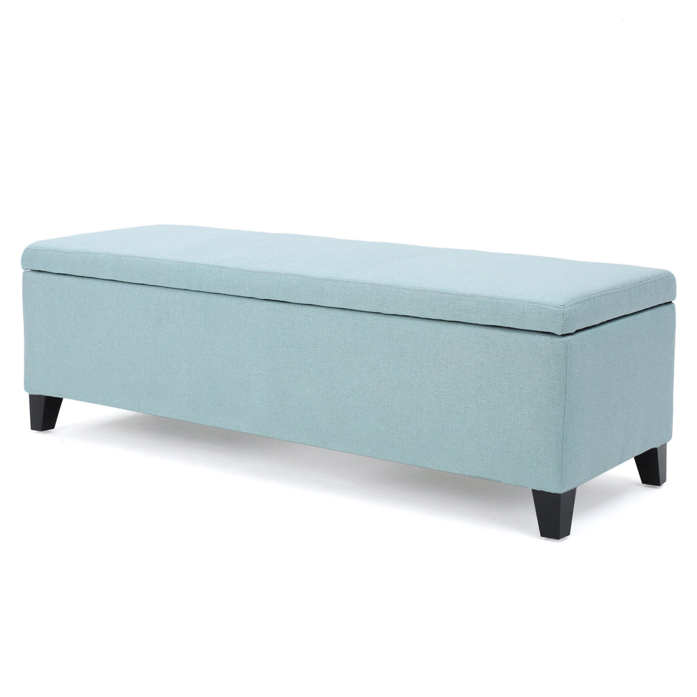 English Elm Christopher Knight Home® - Ottoman - Light Blue Fabric Storage Seat With Cushioned Top, Perfect For Modern & Traditional Décor 60159.00LBL