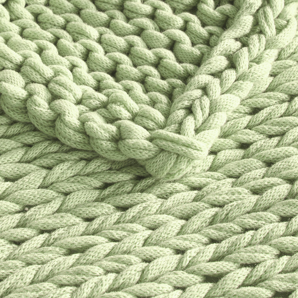 JLA Home Madison Park - Hand Made Throw Blanket: Ultra-Soft Double-Knit Acrylic Throw with Modern Boho Style, OEKO-TEX Safe Cozy Gift Sage Green MP50-8217