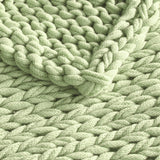 Madison Park Chunky Double Knit Cottage/Country Hand Made Chunky Double Knit Throw Blanket MP50-8217 Sage Green