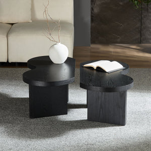 English Elm Modern Butterfly Coffee Table MDF 31.5" — Elegant Split Design, Spacious Top, Versatile Living Room Accent Black W876P353938