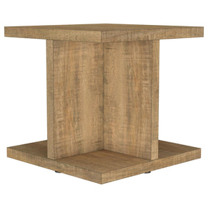 English Elm Metron Mango Square End Table with Rustic Modern Engineered Wood Finish, Clean Lines & Storage Nooks B062P375422