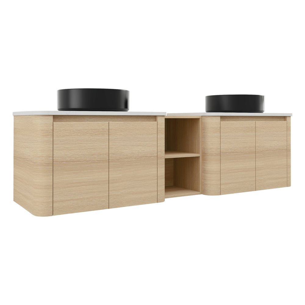English Elm 72'' Wall-Mounted Bathroom Vanity With Elegant Ceramic Sink, Smart Storage, Soft-Close Doors & More W999S00478