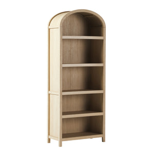 Chantelle Modern Arched Bookcase with Open Shelves Coastal Oak WECHA41OS1CO0 Walker Edison