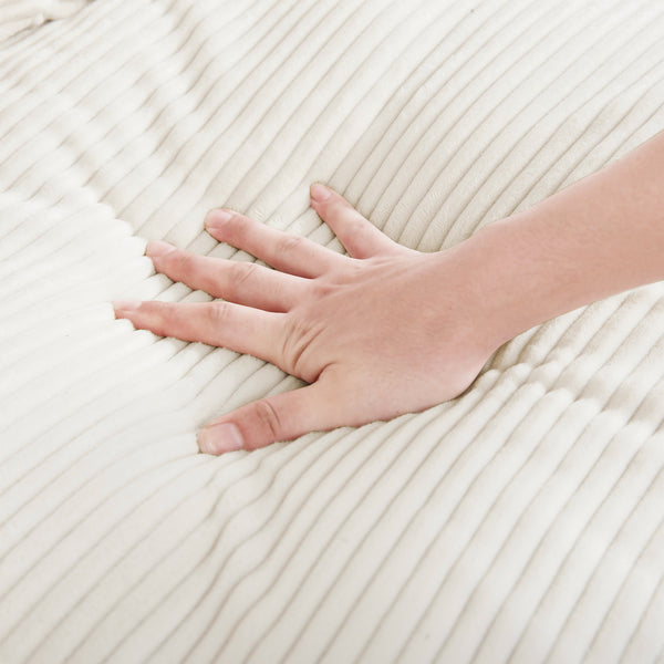 English Elm Corduroy Two-Seater Sectional Sofa With Storage Footrests - Modern Comfort For Stylish Living Rooms W714S00638