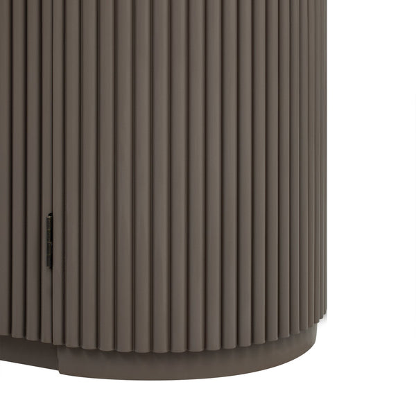 English Elm U_STYLE Vertical Striped Door Storage Cabinet with Metal Handles, Adjustable Shelves, 220lb Top Capacity Brown WY000407AAD