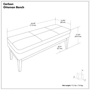 English Elm Carlson Faux Leather Upholstered Bench Vintage Padded Seat for Entryway or Bedroom Distressed Black B136P436937