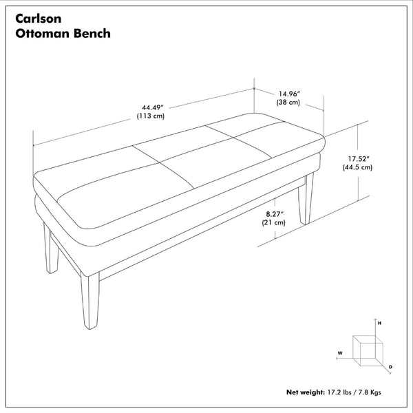 English Elm Carlson Faux Leather Upholstered Bench Vintage Padded Seat for Entryway or Bedroom Distressed Black B136P436937