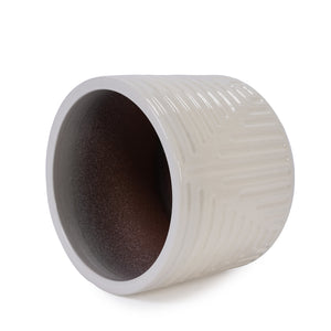 English Elm Ceramic Planter - Hand-Crafted Modern Flowerpot For Indoor & Outdoor Use In Elegant White Finish W3273P326369