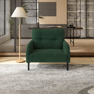 English Elm United We Win Corduroy Accent Chair Wide Seat Foam Cushion Living Room Lounge Emerald W1568P386163