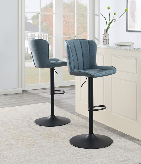 OSP Home Furnishings Kirkdale Height Adj Stool  - Set of 2 Navy