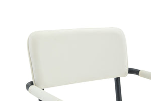 English Elm Dining Chairs Set of 2 Velvet Upholstered with Hangable Arms and Metal Legs W3493P449270