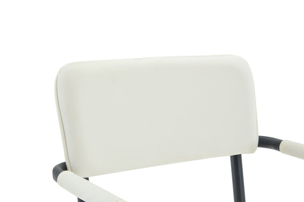 English Elm Dining Chairs Set of 2 Velvet Upholstered with Hangable Arms and Metal Legs W3493P449270