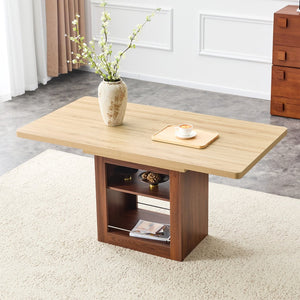 English Elm An Extendable Mdf Dining Table with Open Shelf Storage Seats up to Eight Walnut,Wood W1151S04624
