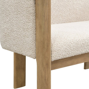 English Elm 48.5" Compact Track Arm Loveseat Rubberwood Frame Polyester Upholstery Studio Sofa Almond,Natural Ash N771P384798V