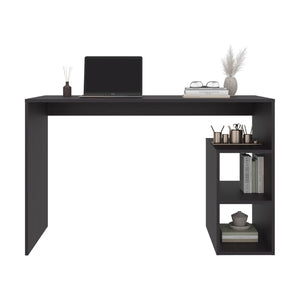 English Elm Benson Writing Desk with Three Open Shelves Wengue Finish Home Office Storage Black B097P474292
