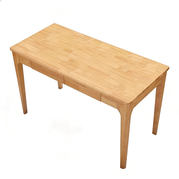 English Elm Solid Wood Mid-century Writing Desk with Two Drawers for Home Office or Bedroom W3204P445617