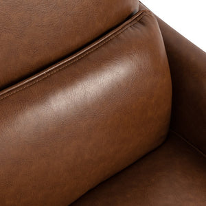 English Elm Christopher Knight Home® - PU Push recliner chair Cognac PU Upholstered Small Recliner with Rubber Wood Legs, Compact Comfort Retreat N771P210116W