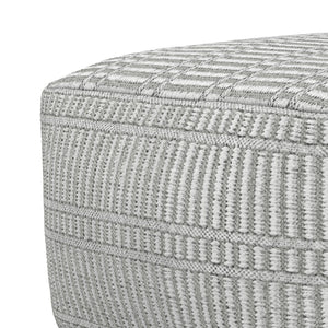 English Elm Safford Handwoven Geometric Square Pouf in Recycled Pet Yarn for Patio or Living Room B136P427591