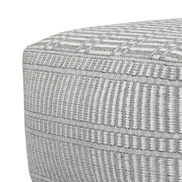 English Elm Safford Handwoven Geometric Square Pouf in Recycled Pet Yarn for Patio or Living Room B136P427591