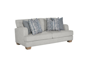 English Elm Love seat Birch Cream White Upholstered with 4 Down Pillows, High-Density Cushions & Durable Frame B2699P296299
