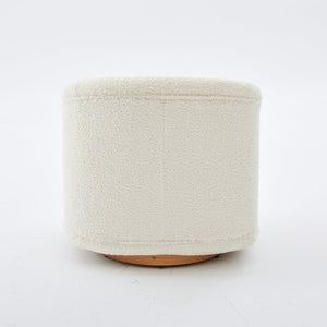 English Elm Swivel Barrel Chair Plush Teddy Fabric Pumpkin Silhouette for Living Room or Bedroom W3244P288825