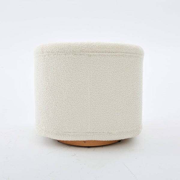 English Elm Swivel Barrel Chair Plush Teddy Fabric Pumpkin Silhouette for Living Room or Bedroom W3244P288825