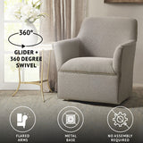 Madison Park Augustine Transitional Swivel Glider Chair MP103-0825 Grey/Taupe