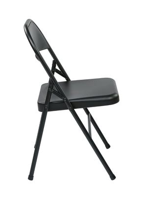 OSP Home Furnishings Folding Metal Chair Set of Four for Banquets Events and Everyday Extra Seating Black FF-22324M