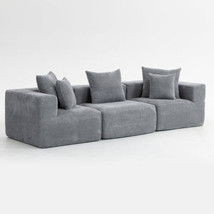 English Elm Modular Low Profile Sectional Sofa Plush Chenille Upholstery for Cozy Living Rooms W3326S00031