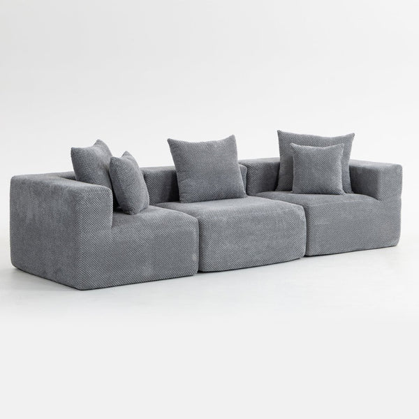 English Elm Modular Low Profile Sectional Sofa Plush Chenille Upholstery for Cozy Living Rooms W3326S00031