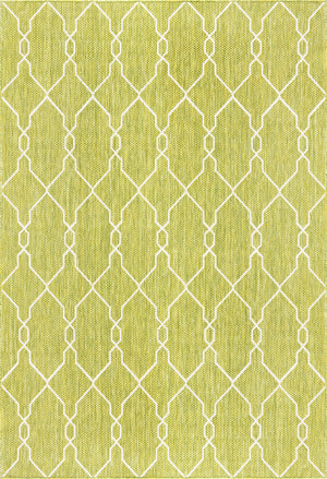 Unique Loom Outdoor Trellis Links Trellis Machine Made Trellis Rug Green, Ivory 6' 1" x 9' 0"
