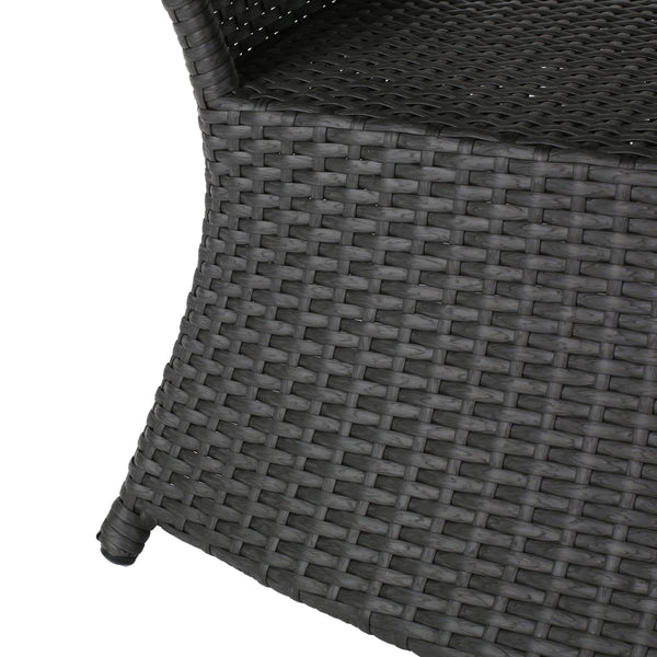 English Elm Christopher Knight Home® - BERKELEY Rattan Wicker Side Table with Iron Frame — Weather-Resistant Outdoor Accent Table, 35" Grey 59109.00GRY