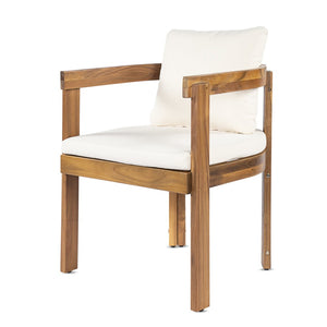 English Elm 7 Piece Solid Acacia Hardwood Extendable Outdoor Dining Set with Cream Cushioned Chairs Teak 60322.00_N762P380633A6