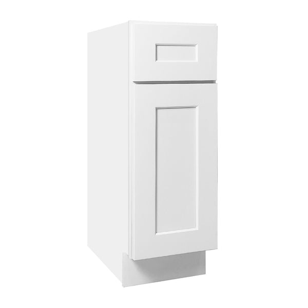 English Elm White Shaker Solid Wood Single Door Base Cabinet - Ideal Storage For Kitchen, Laundry & Bathroom T2950P361476-GIGA