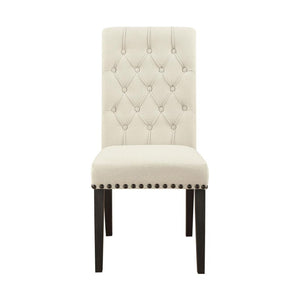 English Elm Set Of 2 Elegant Upholstered Dining Chairs In Beige & Smokey Black – Comfort Meets Style! B016P369245-GIGA