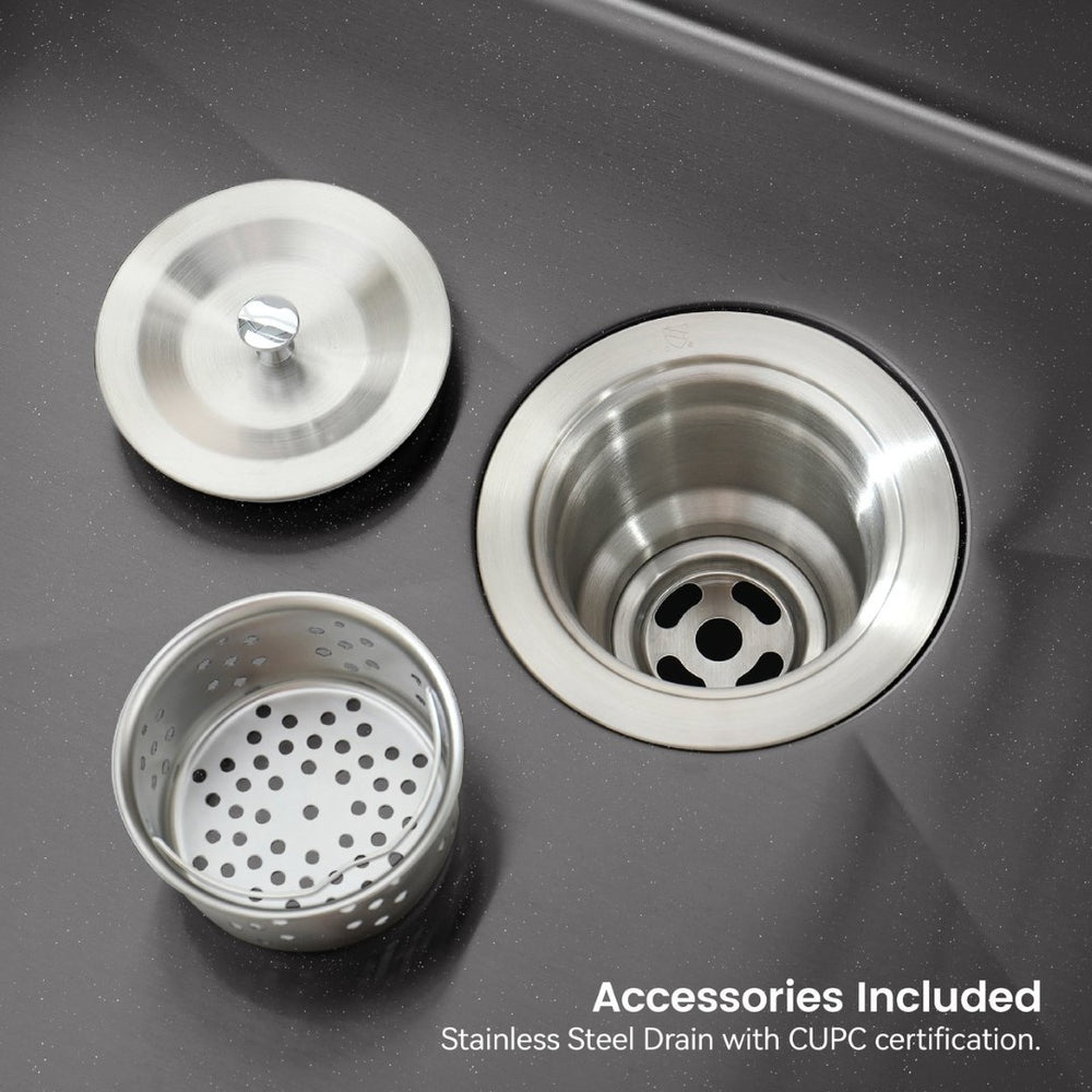 English Elm Stainless Handmade Matte Black Undermount Kitchen Sink 304 Grade Deep Single Bowl T3177P286045