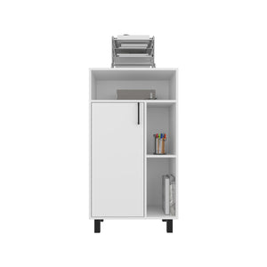 English Elm Base Base Cabinet White with 1 Door, 3 Shelves & 4 Legs — Engineered Wood, Compact Office Storage, 43.6"H x 23.6"W x 15.7"D, Ready to Assemble, CARB/TSCA Compliant B097P350296