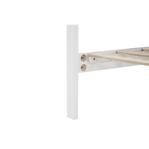 English Elm King Pine Wood Platform Bed with Led Lighting Usb Charging Tall Panel Headboard White W504S00274