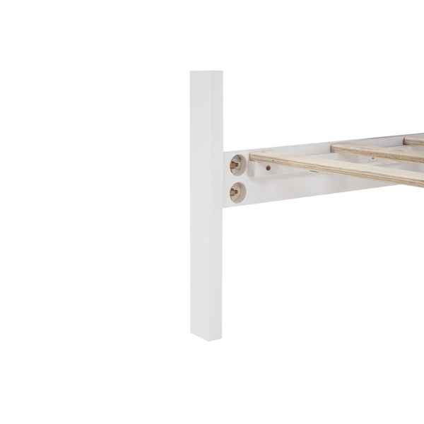English Elm King Pine Wood Platform Bed with Led Lighting Usb Charging Tall Panel Headboard White W504S00274