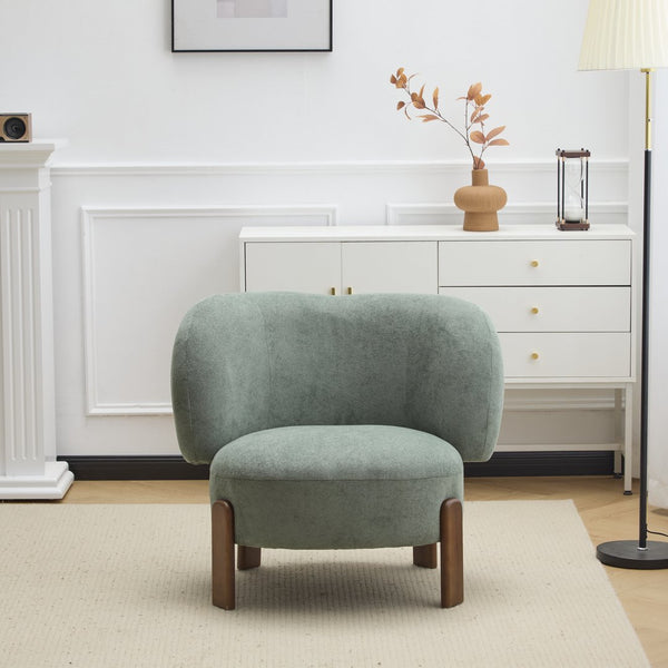 English Elm Christopher Knight Home® - Cozy Wingback Armchair with Plush Bouclé Upholstery, Solid Wood Legs, Ergonomic Support, Timeless Style Green 33.5 L x 25.5 W x 21.5 H N776P298155G