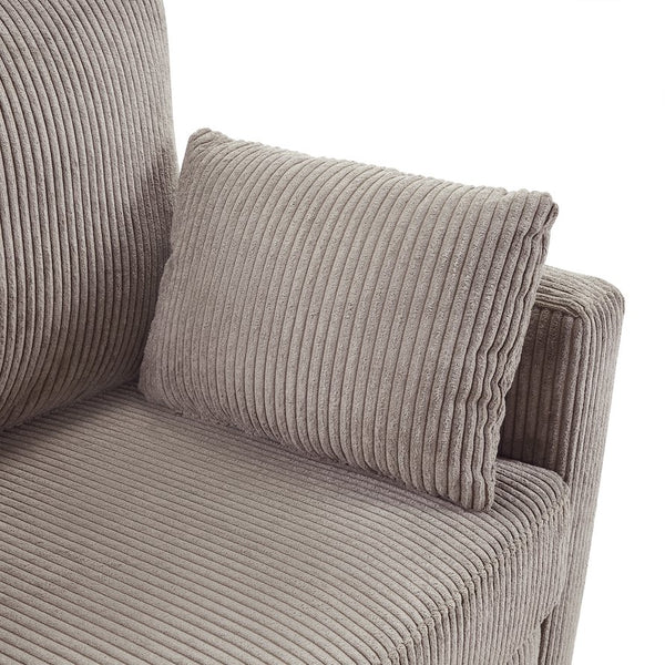 English Elm Twin Convertible Sofa Bed with Foldable Side Table, USB Ports, Storage Pocket & Lumbar Pillows for Small Spaces Grey+Brown N719S002030D