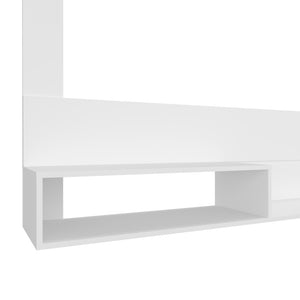 English Elm Floating Entertainment Center Albuquerque White - Wall-Mounted Engineered Wood TV Stand with Extra Shelf, Easy Assembly B092P306234