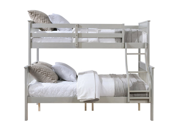 English Elm Marita Gray Twin/Full Bunk Bed - Durable Pine & MDF, 660 lb Capacity, Right Ladder, Easy Assemble B2726S00527