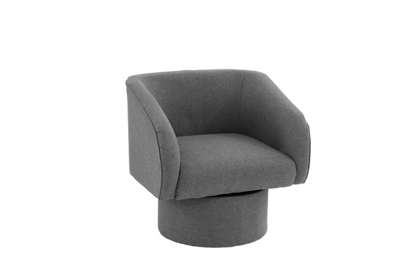 English Elm Classic Swivel Accent Chair with Linen-Like Upholstery, Modern Curved Design, Cozy Cushioning for Living Room Gray 31 L x 29 W x 20 H B011P281854