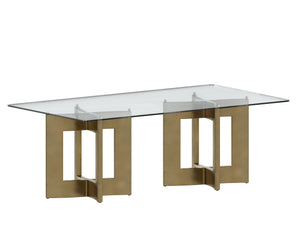 Sunpan Glass Dining Table Top - Rectangular Clear Tempered Design for Denver, Lianne, London Bases 86.5"