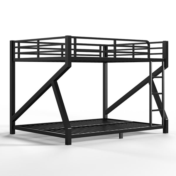 English Elm Twin Xl Over Queen Metal Bunk Bed Low Profile Steel Frame for Guest Rooms W5305S00034