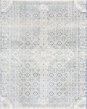 Unique Loom Newport Chepstow Machine Made Border Rug Gray, Ivory 7' 10" x 10' 2"