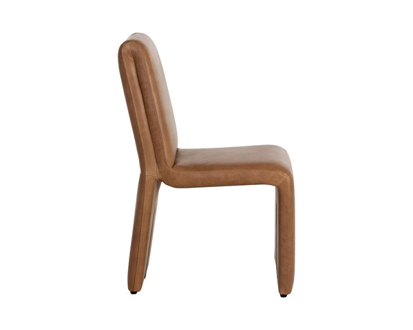 Sunpan CASCATA Dining Chair - Luxurious Marseille Camel Leather with Sculptural Design & Timeless Comfort 111012V