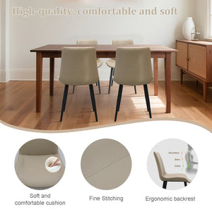 English Elm Tan Pu Leather Dining Chair Set Of 2 - Modern Ergonomic Seating For Kitchen, Restaurant & Living Rooms T3967P389590-GIGA