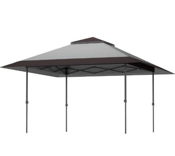 English Elm Large Vented Two-tier Patio Gazebo with Mesh Netting Steel Frame Backyard Shelter T3971P427080